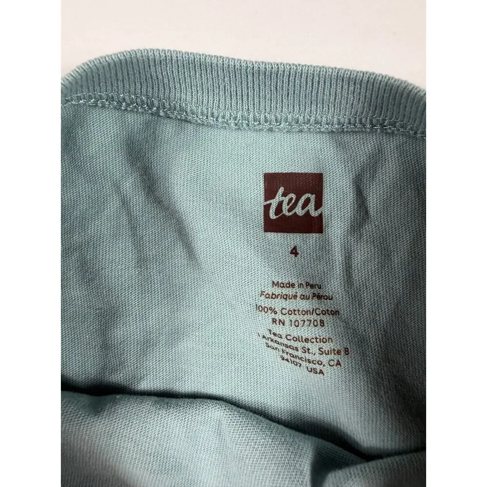 Tea Collection Darling Deer Duo Dress Smokey Blue Size 4